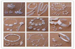 Mixed Order Top Quality Fashion 925 Silver plated Jewelry Sets Christmas gifts for women 9setlot7787925