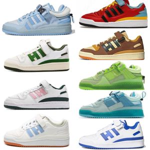 Men's Shoes Bad Bunny Forum 84 Low Casual Shoes Men Women Buckle Cream Yellow Blue Easter Egg Outdoor Hiking Sneakers