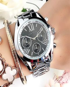 Relogio Feminino Genfer Luxusdesigner Marke Edelstahl Silber Hülle Ladies Handgelenk Wasserresistent Quarz Uhren für Frauen 23545979