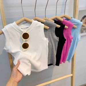Weste Childrens Tank T-Shirt ärmellose T-Shirt Koreanische Babykleidung Kinder Top-Kleidung 240502