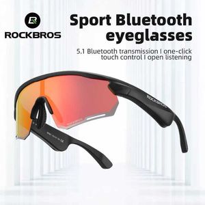 Outdoor Eyewear Rockbros polarisierte Fahrradgläser Wireless Bluetooth Sonnenbrille mp3 Sport UV400 Brillen Glässeq240514