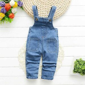 Overalls IENENS Boys and Girls Overall Preschool Clothing Childrens jumpsuit Baby denim Dungaraes 1 2 3 4 Spring and Autumn Baby Soft Jeans d240515