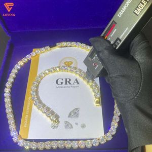 Projekt mody Fine Jewelry Naszyjnik Białe złoto Wysoka jakość 8 mm okrągły kształt VVS MOISSANITE Tinnis Łańcuch dla kobiet