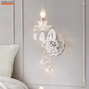 Lampada a parete Crystal Crystal European Style soggiorno camera da letto comodino El Wedding Event Creative Decorative Lighting