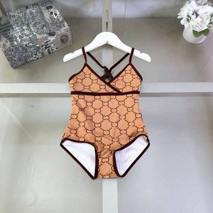 Vintage litera dla dzieci dziewczęta bikini letnia plaża One Piece Romper Jumpsuits Projektant mody garnitury pływackie do ubrania dla dzieci