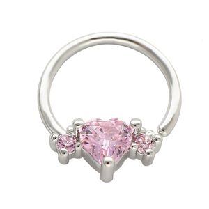 JHJT 20G 18G Coração Septo Nariz Piercing Aço transparente CZ RING NARE