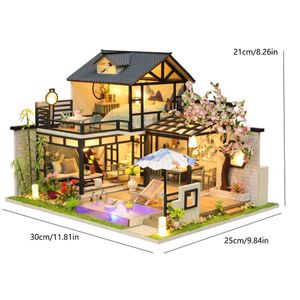 Architecture/DIY House Mini DIY kit for doll house production room assembly building model toys home and bedroom decorations with furniture wooden