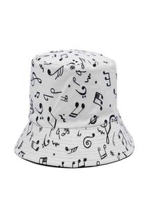 ケチなブリム帽子ファッションホワイト音楽ノートバケツサンキャップヒップホップマンレディースヴィッサー2203306302059