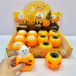 Party Favor 12PC Halloween Funny Pumpkin Head Pinching Music Venting Decompression Ball Toy Ghost Toys Gift