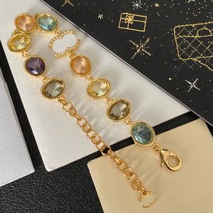 Brand Designer Colorful Gemstone Gold Plated Fashion Trendy Design Charming Girl High Quality Bracelet Box