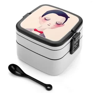 Zastawa stołowa Wiem, że jesteś, ale kim jesteś? Bento Box Portable Lunch Wheat Straw Straw Schemer Pee Wee Herman Cute Personalized