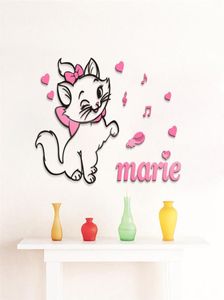 DIY MARIE CAT 3D Adesivos de parede estereoscópicos para crianças Cristão acrílico Cartoon Backroom Background Wall Decoration 201201269G8024390