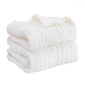 Towel 110x110cm White Cotton Children's Bath 6 Layers Gauze Knitted Kid For Child Throw Travel Soft Blankets