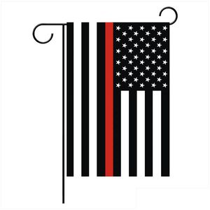 Bannerflaggor Blueline USA Police Party Decoration Thin Blue Line American Garden Flag Drop Delivery Home Festive Supplies Dhuiu
