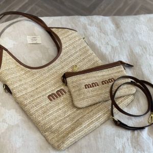 2024 Classic Straw Shoulder bag Designer women's luxury handbag High quality large capacity summer basket straw bag casual tote bag