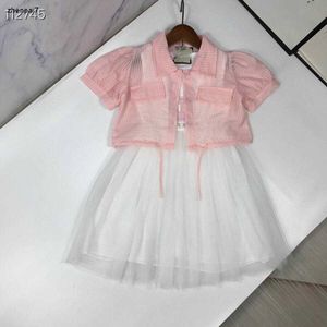 Top Princess Dress Summer Girls Suitsuits Times 110-160 cm per bambini a maniche corta a maniche corte e vestito giubbotto 24pril 24pril