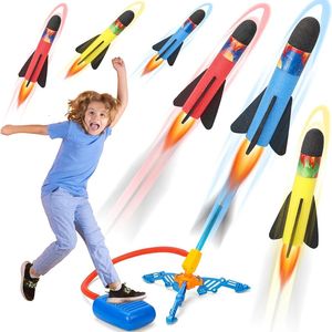 Toy Rocket Launcher für Kinder stampfen zum fliegenden Schaum Rocket Jump Air Pad Fun Outdoor Activitie Sport Game für Kinder 240514