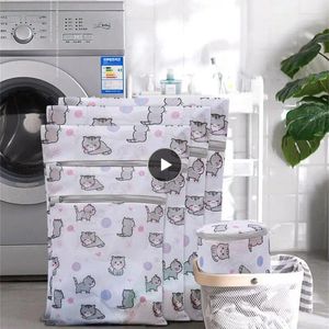 Tvättväskor 50 60 cm stora kläder deformerar inte mesh väska 30 40 cm liten behå blixtlås skyddande omslagsbyggnadsåtgärder fin söm