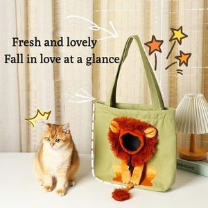 Carrier Soft Pet Carriers Lion Design Portable Breathable Bag Cat Dog Carrier Bags Outgoing Travel Pets Handbag with Safety Zippers