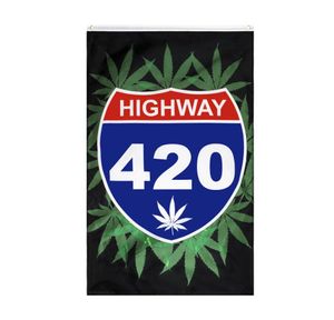 Пользовательский цифровой печать 3x5ft Flags Home и Holiday Blunt Highway 420 Smoke Flag Hippie Leaf Pot Banner для украшения 8996574