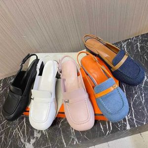 Nya designer Sandaler Flat Slippers Women's Summer Denim Sandals Brand Casual Family Slippers levererade