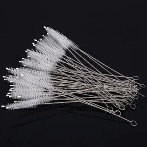Stainless Soft Hair Suction Glass Tube Water Cup straw Washing Brushes Fish Tank Straw Bottle Cleaning Brush bong cleaner Tool ZZ