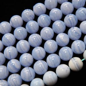 Stone 8mm Charm natural Brazil blue lace chalcedony round loose beads wholesale gift for jewelry making design DIY bracelet Yoga Bracele