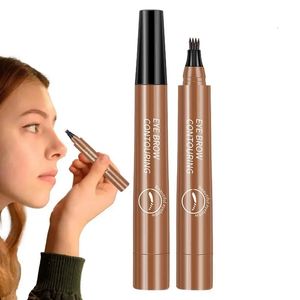 Eyebrow Styling Pencil With A Fork Tip Applicator Long Lasting Waterproof Eyebrow Pen 4 Tipped Eyebrow Pencil For Women 240515