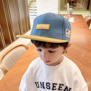 Caps Captrines Fashion Kids Flat Brim Baseball Cap de filhos coreanos Patchwork