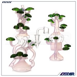 10 -tums tallform Glas Hosah Pipes Bubbler Recycler Bong Oil Dab Rig Glass Rökning Vattenrör med 14 mm kvartsbanger