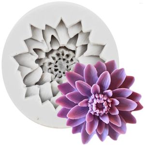 Baking Moulds 3D Beautiful Lotus Chrysanthemum Flowers Silicone Mold Cupcake Fondant Wedding Cake Decorating Tools DIY Chocolate