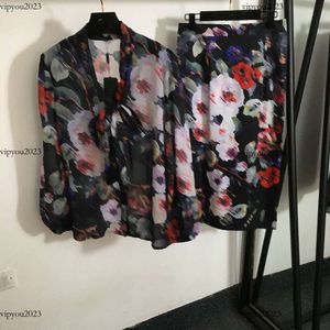 designer dress women brand women's clothing summer shirt fashion Flower print logo ladies Long sleeved shirt girl Hip wrap skirt May 15