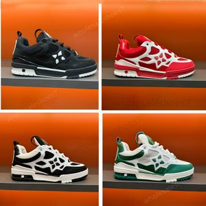 Män casual skor äkta läder snörning tryck mode klassiska sport löpskor sneakers figurer tryckta designer skor US12