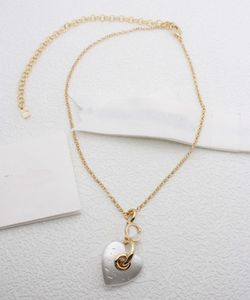2024 Luxury quality charm heart shape pendant with white color in 18k gold plated have stamp box Drop earring PS3629B