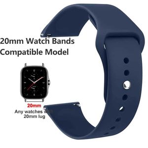 Watch Bands Amazfit GTS-GTR-4-3-2-e-Mini Pro stratos 2 3-band Sile Correa bip-U-S-3-pro 20mm 22mm motion belt Q240514