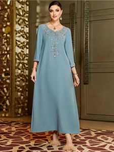 Ethnische Kleidung elegante muslimische Partykleid Abaya für Frauen Diamond Jalabiya Marokko Party Kleider Dubai Kaftan Abayas Vestidos Araber Long Robe T240515