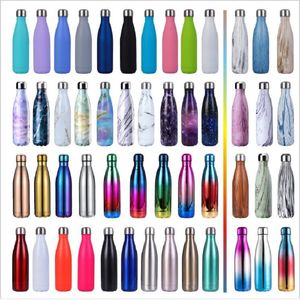 500 ml di tazze di bicchiere sportive da 500 ml bottiglia d'acqua in acciaio inossidabile isolato in acciaio con coperchio multicolore portatile grande capacità di grande capacità tazza blu gradiente rosa 23pc