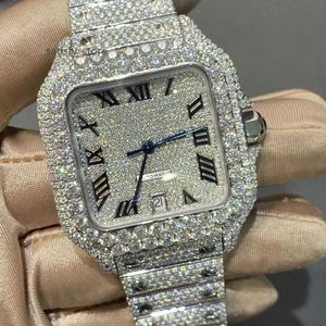 Moissanite Diamond Watch Skeleton Passes Tester Luxury Sliver Watchメーカー