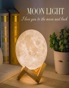 Pampas Grass Thinker 3D Print Led Lamp Lamp Moon Decor Decor Creative Mood Night Light USB Recharge Touch Contran