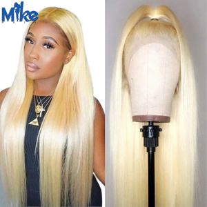 Wigs MikeHAIR Blonde Human Hair Wig #613 Brazilian Straight Lace Front Wig with Baby Hair for Black Women