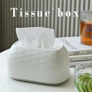 Tissue Boxes Napkins Simple Light Luxury Water Wave Spring Lift Tissue Box Multi functional Desktop Wall Hanging Dual purpose Paper Box Spot B240514