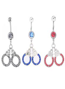 D0018 Handcuffs Belly Navel Button Ring Mix Colors012345536536