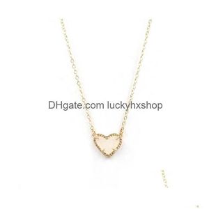 Hänge halsband hänge halsband nya valentiner gåva faux glitter abalone sten litet hjärta formad 3d harts skal mini kärlek druzy f dh5u9