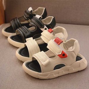 Sandaler Baby Sandals Slide Childrens Beach Shoes Summer Soft Leather Lightweight Flat Youth Boys Sports Sandaler Childrens Beach Shoes D240515