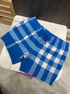 AAA Burbry Designer New Summer Classic Plaid Casual Pants 98 Blue Mens Shorts Beach
