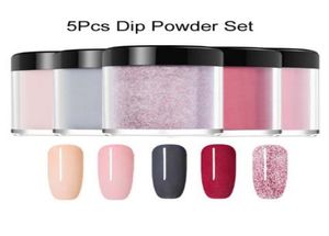 5PCSSet Dipping System Dip Nail With Base Top Activator Brush Saver Liquid Natural Dry Without Lamp Glitter9847153