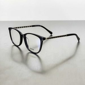Designer CH top sunglasses Xiao Xiangs plain face small box with black edge mirror frame 3409 woven chain legs girlish feeling anti blue light suitable for myopia