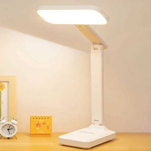 Bordslampor LED -skrivbordslampa 3 nivåer Dimbar Touch Night Light USB Laddningsbar ögonskydd Vikbar bordslampa för sovrummet Bedside Desk