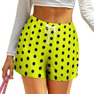 Kvinnors shorts svarta polka prickar elastisk hög midja sexig kvinna streetwear överdimensionerade korta byxor vårdesignbottnar