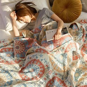 Filtar bohemiskt kast för säng sommarkylning filt jacquard sängöverdrag på omslaget soffan handduk plädkast